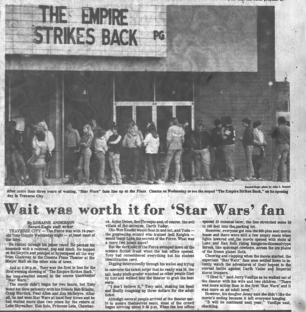 Plaza Cinema 1 and 2 - Empire Strikes Back - Opening Day - Plaza Cinemas - 6-19-80 From Joe Perkette